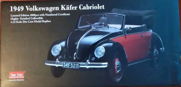 Sun Star Volkswagen Beetle Convertible 1949 DieCast Model in original box (6657)